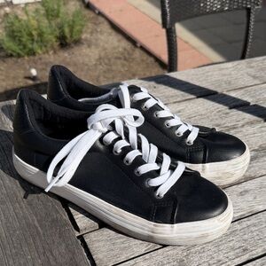 Call It Spring Black Sneakers with White Laces